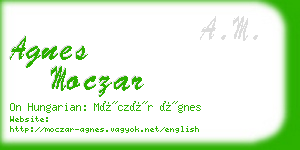 agnes moczar business card